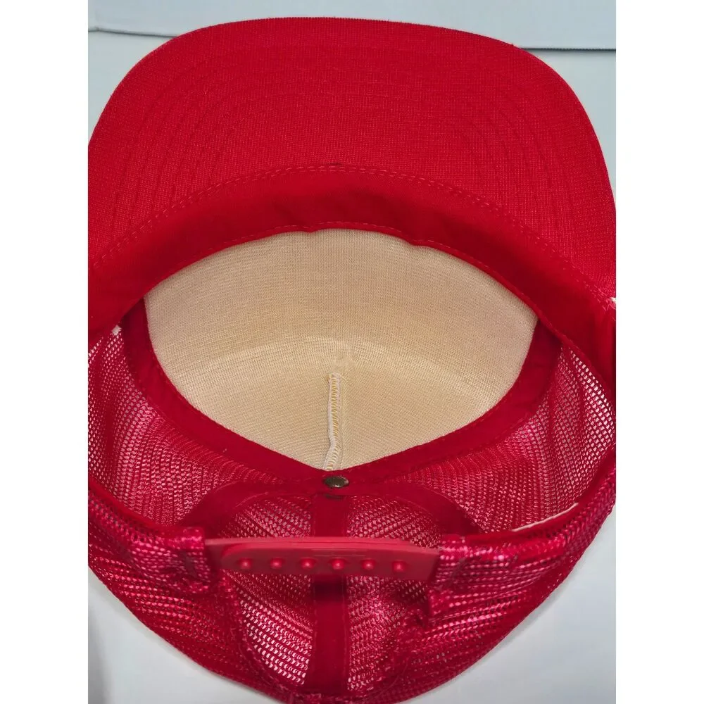 Vintage 80's Mission Hill Spartans Trucker Hat | Designer Award | Red/White